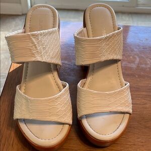 Maurices White Textured Mules